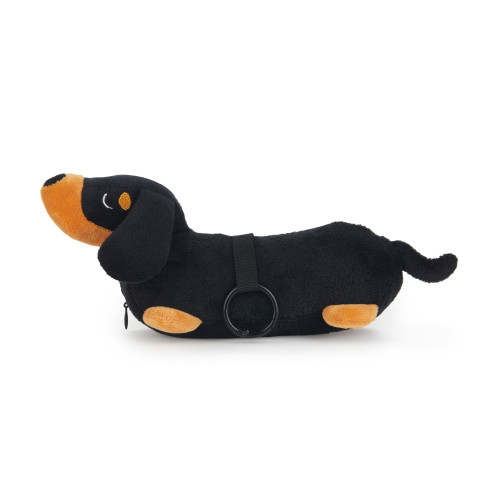 Dachshund Foldaway Shopping Bag & Charm | Black