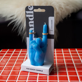 CandleHand | You Rock Candle | Blue | Small