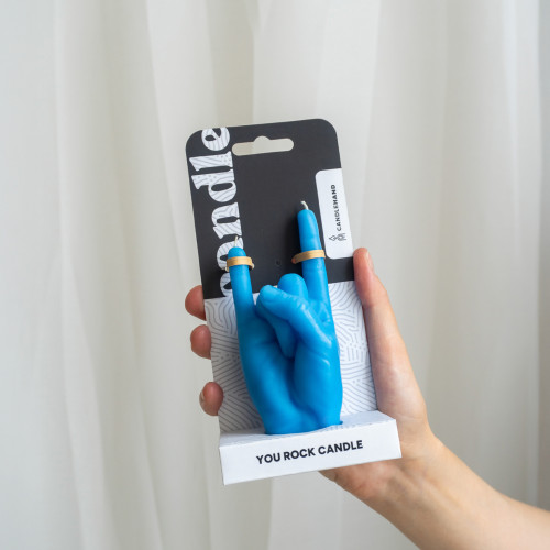CandleHand | You Rock Candle | Blue | Small CandleHand | You Rock Candle | Blue | Small