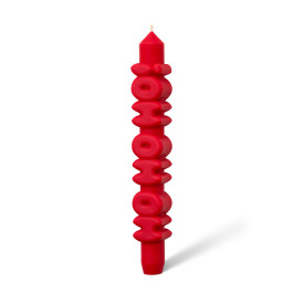 CandleHand | Taper Candle | Ho Ho Ho | Red