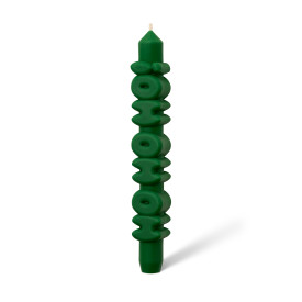 CandleHand | Taper Candle | Ho Ho Ho | Green