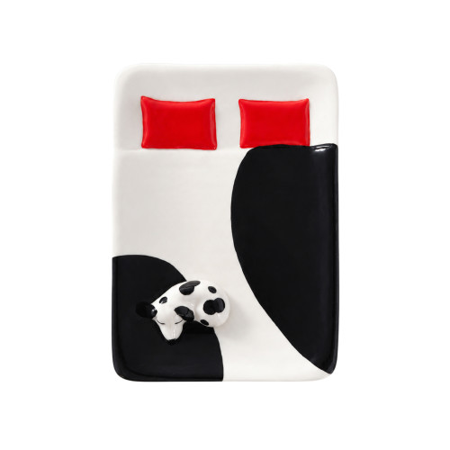 Helio Ferretti | Trinket Tray | Napping Dog | Monochrome & Red Helio Ferretti | Trinket Tray | Napping Dog | Monochrome & Red