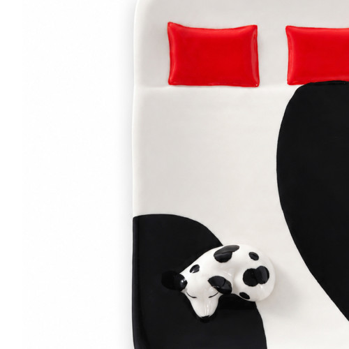 Helio Ferretti | Trinket Tray | Napping Dog | Monochrome & Red Helio Ferretti | Trinket Tray | Napping Dog | Monochrome & Red