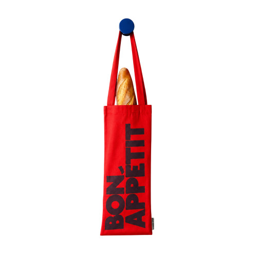 Helio Ferretti | Bon Appetit Wine & Baguette Tote Bag | Red Helio Ferretti | Bon Appetit Wine & Baguette Tote Bag | Red