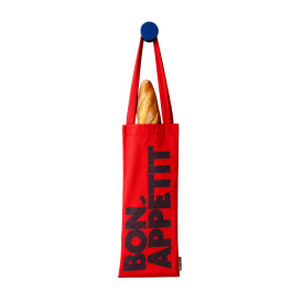 Helio Ferretti | Bon Appetit Wine & Baguette Tote Bag | Red