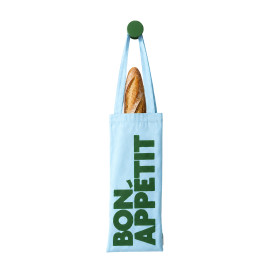 Helio Ferretti | Bon Appetit Wine & Baguette Tote Bag | Sky Blue