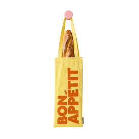 Helio Ferretti | Bon Appetit Wine & Baguette Tote Bag | Yellow