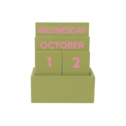 Helio Ferretti | Wooden Calendar | Olive Green