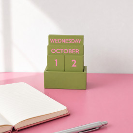Helio Ferretti | Wooden Calendar | Olive Green