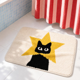 Helio Ferretti | Bath Mat | Cat Superstar | Green