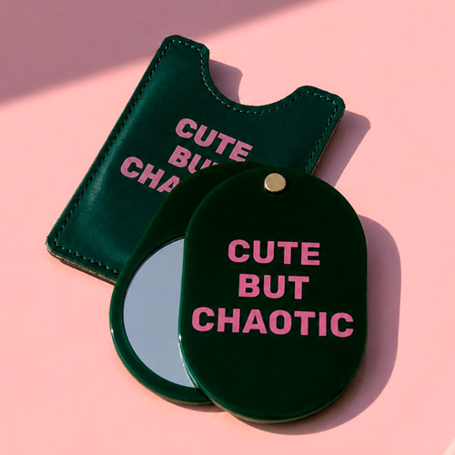 Helio Ferretti | Pocket Mirror | Cute But Chaotic | Dark Green Helio Ferretti | Pocket Mirror | Cute But Chaotic | Dark Green