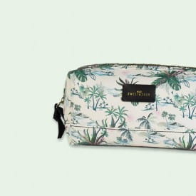Studio Sweet & Sour Palm Tree Print Green Square Make Up Bag