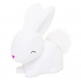 Dhink Mini Colour Changing LED Night Light | White Bunny With Fluffy Faux Fur Pom Tail