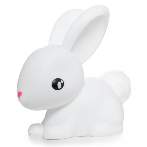 Dhink Medium White Bunny With Fluffy Faux Fur Pom Tail Colour Changing LED Night Light