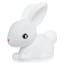 Dhink Medium White Bunny With Fluffy Faux Fur Pom Tail Colour Changing LED Night Light