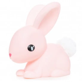 Dhink Medium Pastel Candy Pink Bunny With Fluffy Faux Fur Pom Tail Colour Changing LED Night Light