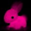 Dhink Medium Pastel Candy Pink Bunny With Fluffy Faux Fur Pom Tail Colour Changing LED Night Light