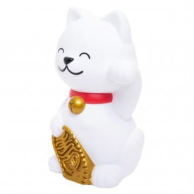 Dhink Medium White And Gold Lucky Cat Colour Changing LED Night Light