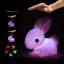 Dhink Medium Pastel Candy Pink Bunny With Fluffy Faux Fur Pom Tail Colour Changing LED Night Light