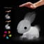 Dhink Medium White Bunny With Fluffy Faux Fur Pom Tail Colour Changing LED Night Light