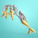 Metalmorphose Keyrings | Silver and Gold Mermaid & Friends Keyring
