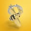Metalmorphose Gold and Black Bee With Gold Honey Keyring