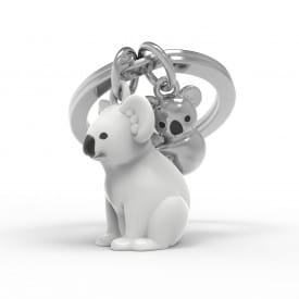 Metalmorphose Light Grey Koala and Baby Keyring