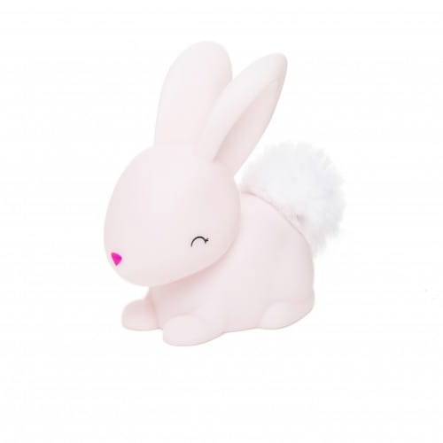 Dhink Mini Pink Bunny With Fluffy Faux Fur Pom Tail Colour Changing LED Night Light