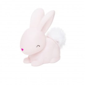 Dhink Mini Pink Bunny With Fluffy Faux Fur Pom Tail Colour Changing LED Night Light