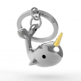 Metalmorphose Silver & Gold Narwhal Keyring