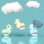 Canar Duck & Heart Soft Pastel Blue LED Mood Light