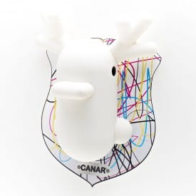 Canar White Graffiti Duck Wall Money Bank