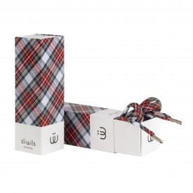 Sliwilis | Genuine White & Red Tartan Shoelaces | 120cm