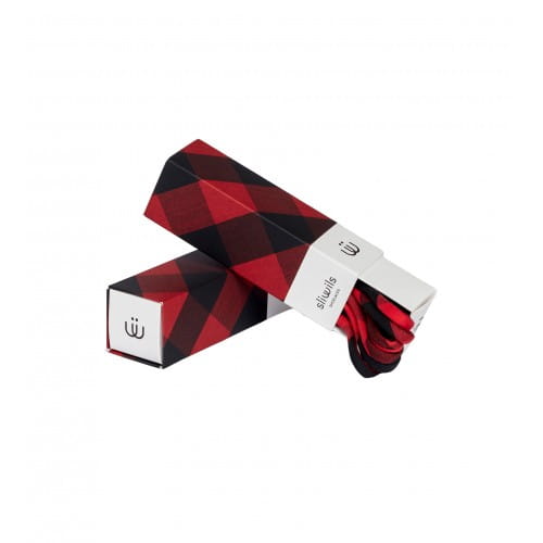 Sliwils | Fabric Shoelaces | Genuine Red & Black Tartan | 120cm