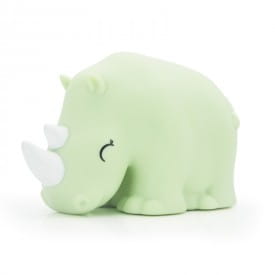 Dhink Mini Colour Changing LED Night Light | Soft Green Rhino with White Horns