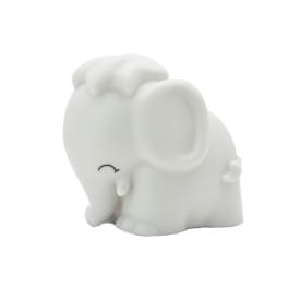 Dhink Mini Colour Changing LED Night Light | Soft Grey Elephant with Black Eyes