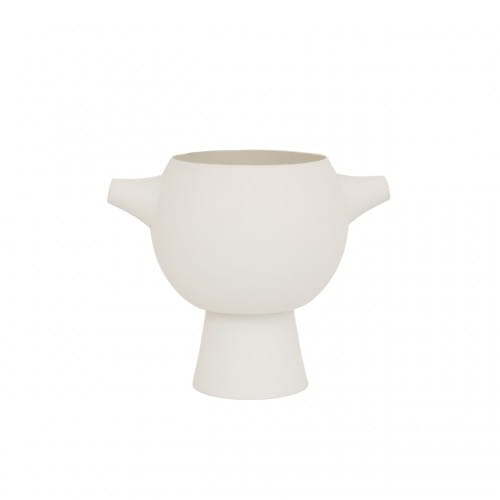 Helio Ferretti | Luxe Collection Circular Vase | Off White | 18.5cm