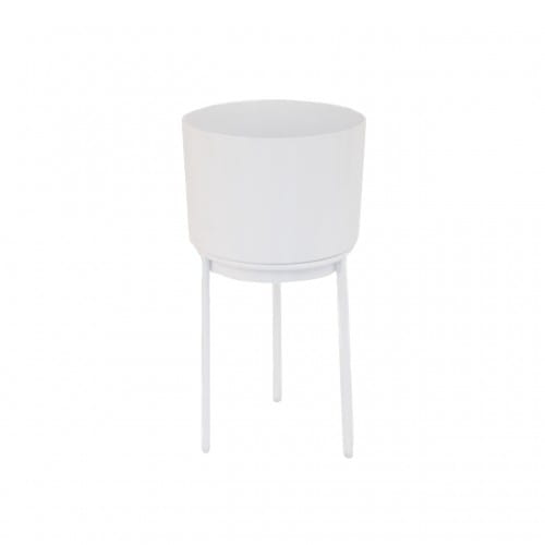 Helio Ferretti | Planter with Metal Stand | White