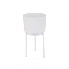 Helio Ferretti | Planter with Metal Stand | White