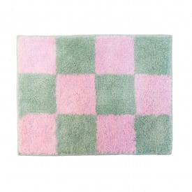 Helio Ferretti | Bath Mat | Green & Pink Check