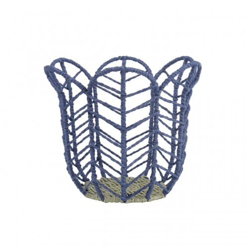 Helio Ferretti | Flower Storage Basket | Blue Wicker