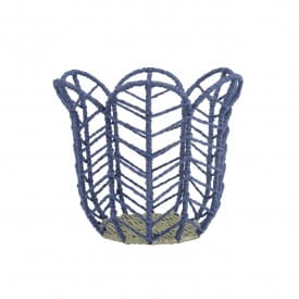 Helio Ferretti | Flower Storage Basket | Blue Wicker