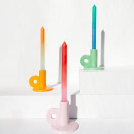 Helio Ferretti | Ceramic Candle Holder | Orange