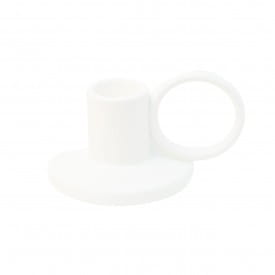 Helio Ferretti | Ceramic Candle Holder | White Hoop