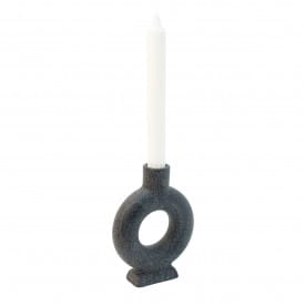 Helio Ferretti | Ceramic Candle Holder | Black Oval