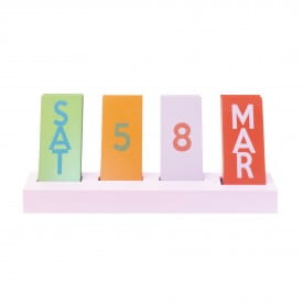 Helio Ferretti | Wooden Desk Calendar | Pastel Rainbow