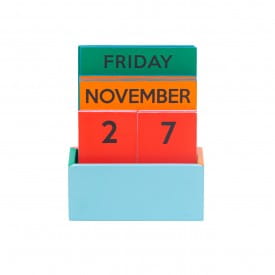 Helio Ferretti | Wooden Desk Calendar | Bright Rainbow
