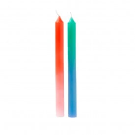 Helio Ferretti | Long Rainbow Candles | Ombre Red & Green | Set of 2