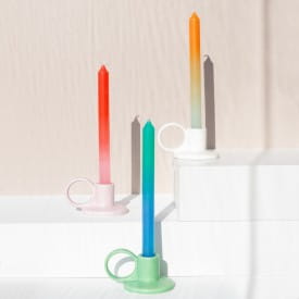 Helio Ferretti | Long Rainbow Candles | Ombre Red & Green | Set of 2