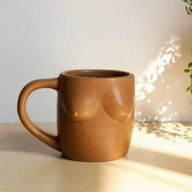 Helio Ferretti | Body Shapes Boobs Round Mug | Terracotta | 9.5cm
